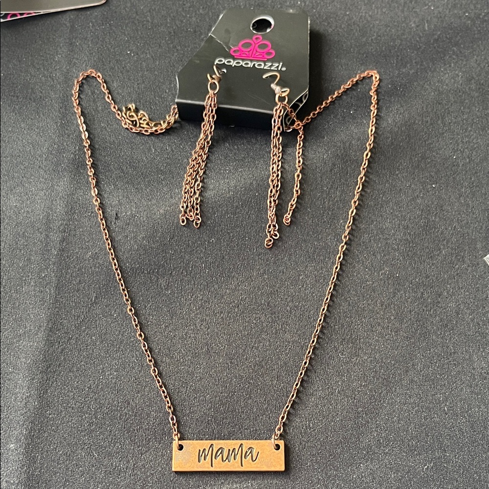 Paparazzi Copper 'Mama' Necklace and Earring Set